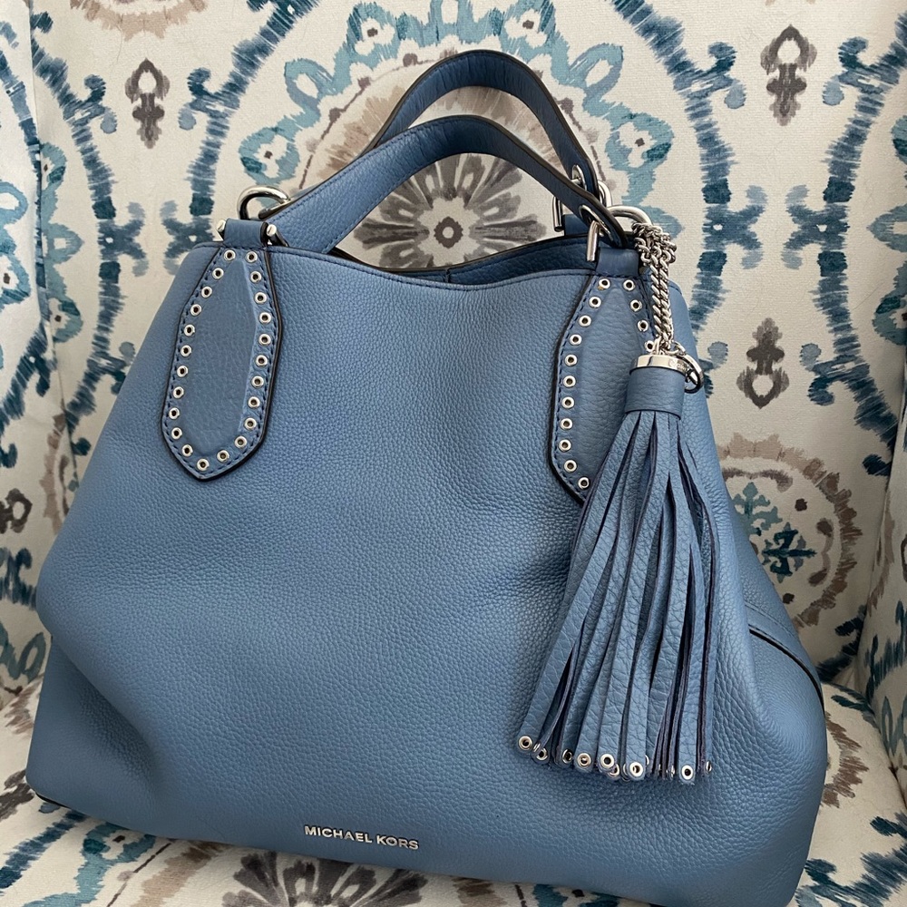 Michael Kors Blue Leather Hobo Bag